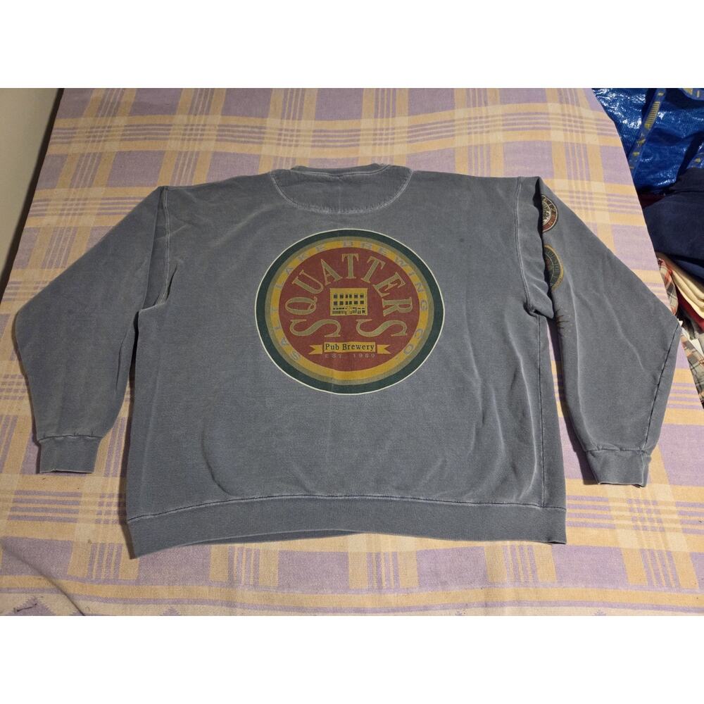 Vintage Squatters Pub Brewery Sweatshirt USA Made Salt Lake City 90s Brewing Co